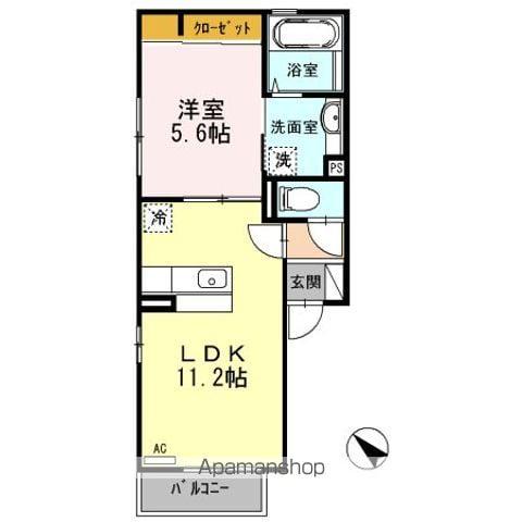 セジュールソアラ(1LDK/2階)の間取り写真