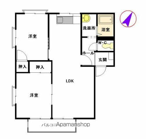 パークリージェント(2LDK/2階)の間取り写真