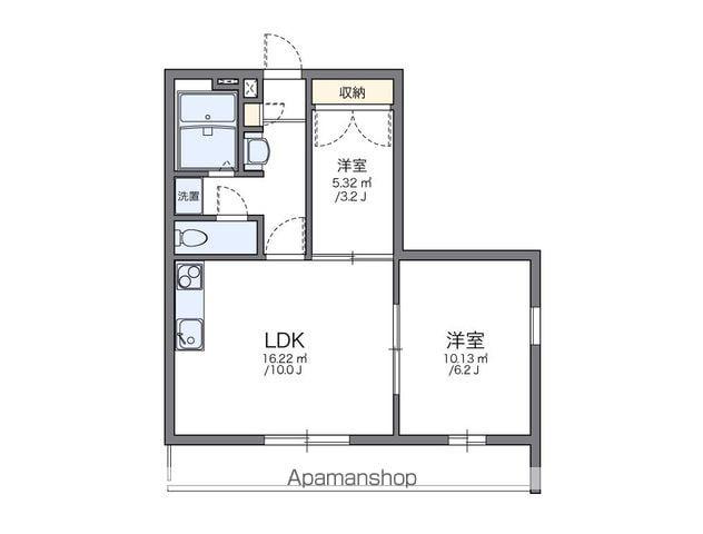 レオパレス藤里(2DK/3階)の間取り写真
