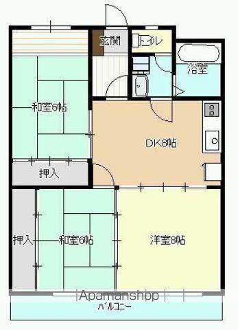 坂本第二マンション(3DK/2階)の間取り写真