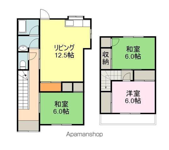 山陽本線 東福山駅 徒歩24分 2階建 築38年(3LDK)の間取り写真