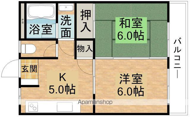 マークス池浦(2DK/2階)の間取り写真