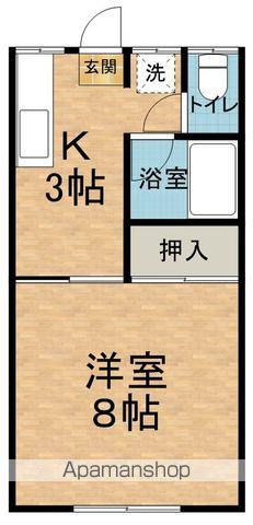 ハイマート中村(1K/1階)の間取り写真