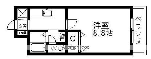ヒルズイッセイ(1K/4階)の間取り写真