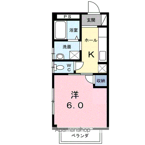 コーポみなみ2(1K/1階)の間取り写真