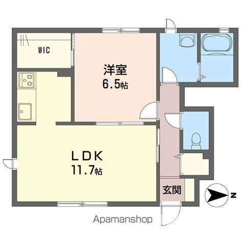 ディアス竹原(1LDK/1階)の間取り写真