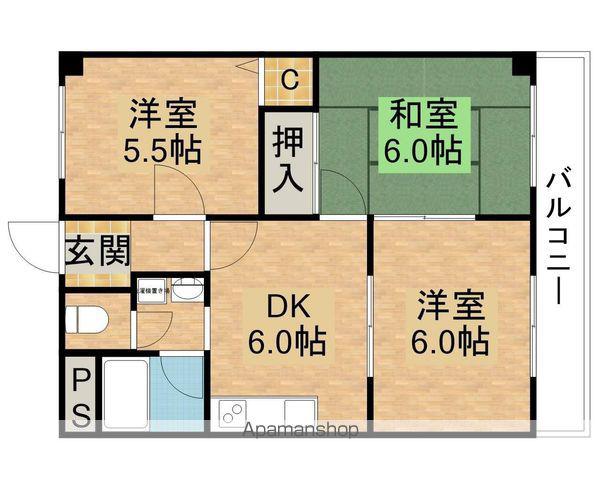 メゾン桑野(3DK/3階)の間取り写真