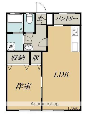 コーポ大原(2DK/1階)の間取り写真