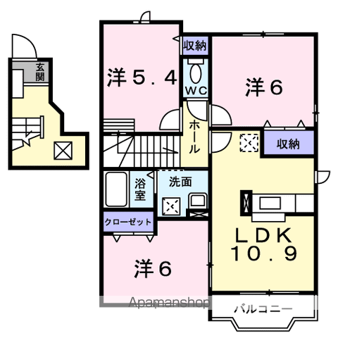 パレス吉元Ⅲ(3LDK/2階)の間取り写真