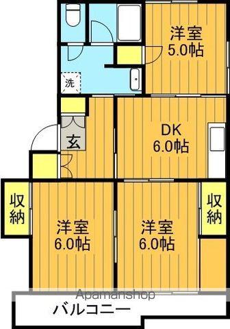第一マシコマンション(2LDK/2階)の間取り写真