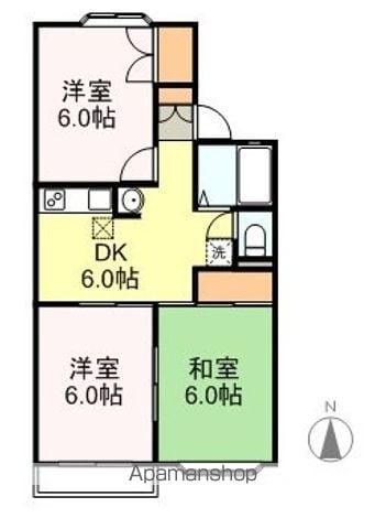 クレール花京院(3K/1階)の間取り写真