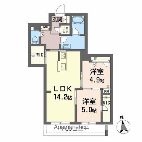 クインテット(2LDK/1階)の間取り写真