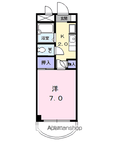 アーバンヒルズ(1K/2階)の間取り写真