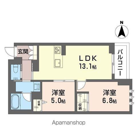ベルクール(2LDK/2階)の間取り写真