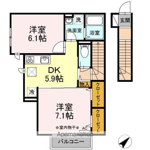 メゾンドール諏訪坂III(2K/1階)の間取り写真