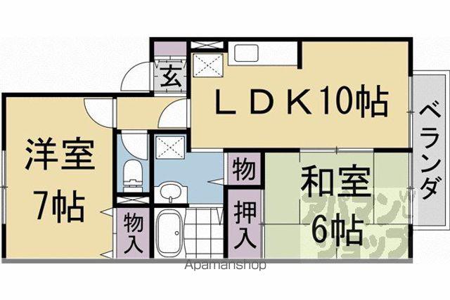 ラ・ルミエール(2LDK/1階)の間取り写真