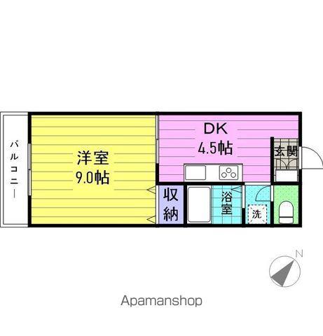 ホルンハイツ(1DK/2階)の間取り写真