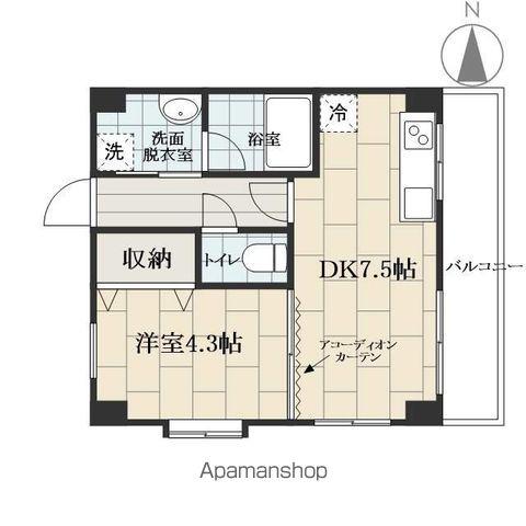 ベルシティ(1DK/3階)の間取り写真