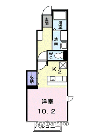 メゾン・ソレイユ(ワンルーム/1階)の間取り写真