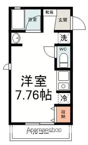 カーサ草薙(ワンルーム/1階)の間取り写真