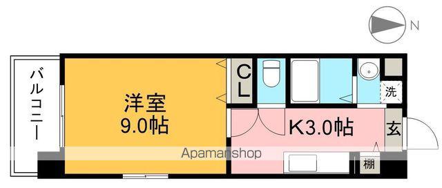 HIGH ISLAND(1K/3階)の間取り写真