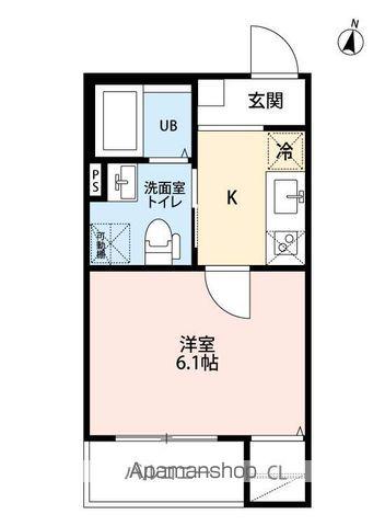 COLORSⅡ(1K/1階)の間取り写真