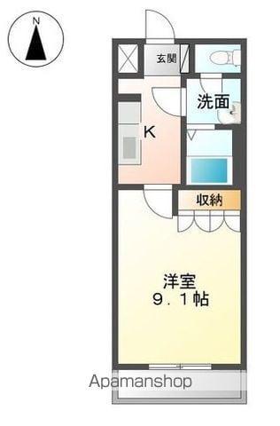 シェルル南方(1K/2階)の間取り写真