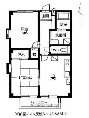 フォブール愛(2DK/2階)の間取り写真