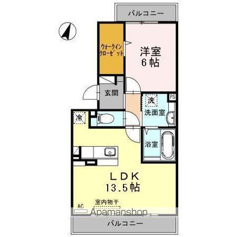 レイクサイド A(1LDK/3階)の間取り写真