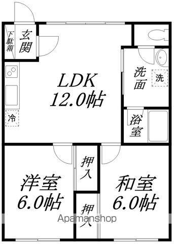 コーポコレ(2LDK/1階)の間取り写真