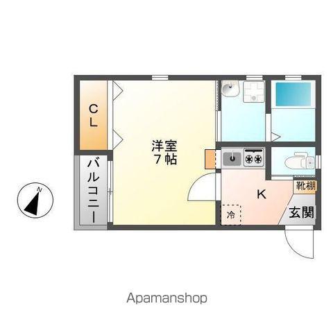 ECRU UN STUDIO(1K/2階)の間取り写真