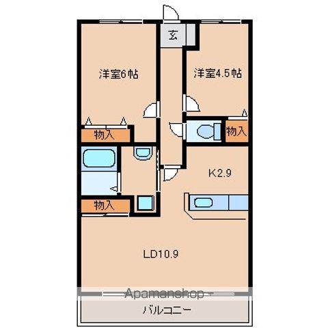ラミアカーサ(2LDK/1階)の間取り写真