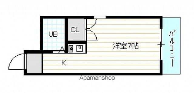 ロイヤルガーデン(ワンルーム/4階)の間取り写真