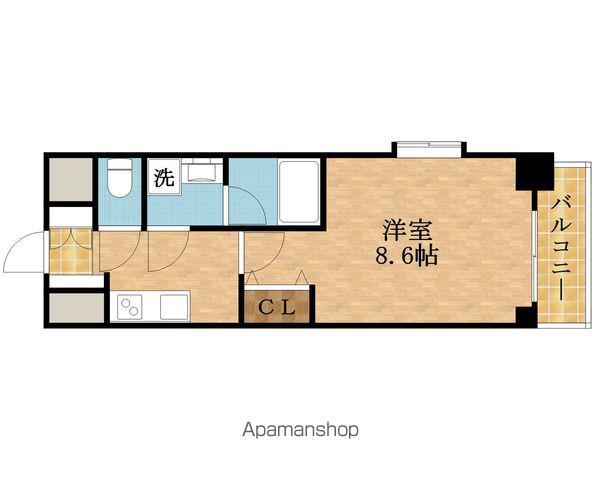 スプランディッド上本町ウエスト(1K/9階)の間取り写真