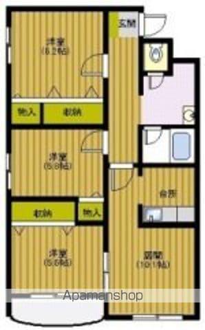 セルジェ・花沢(3LDK/3階)の間取り写真
