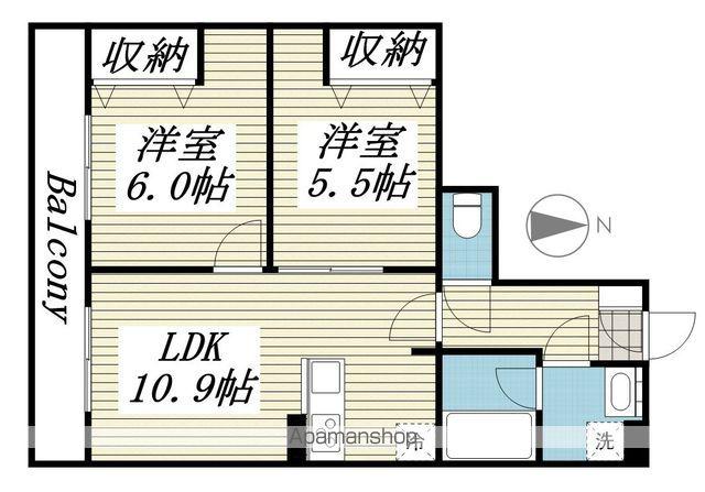 スカイタウンR(2LDK/3階)の間取り写真