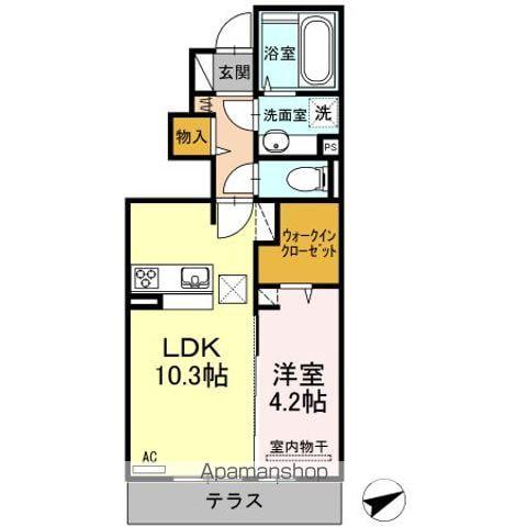 クレスト新地(1LDK/1階)の間取り写真