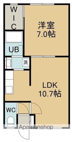 アヴェイル(1LDK/1階)の間取り写真