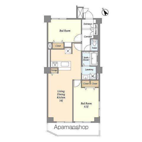 ミリアレジデンス中野弥生町(2LDK/3階)の間取り写真