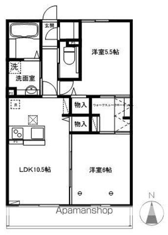 ルミエール青木島(2LDK/3階)の間取り写真