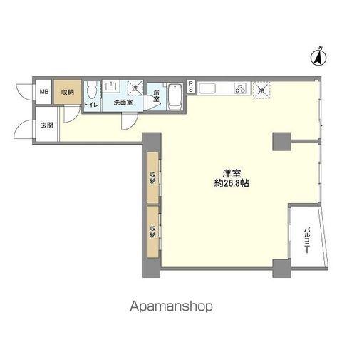 ドミール五番町(ワンルーム/3階)の間取り写真