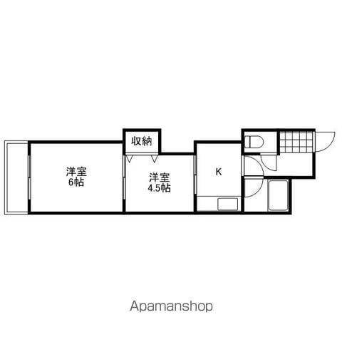 ファニ-幸(2K/2階)の間取り写真