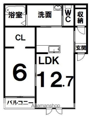 TOWN BLOOM(1LDK/1階)の間取り写真