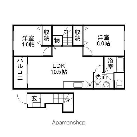 ディアコート柳瀬(2LDK/2階)の間取り写真