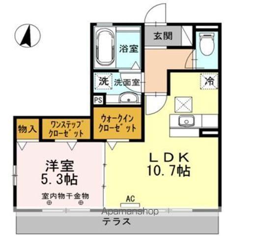 エスタシオ(1LDK/1階)の間取り写真