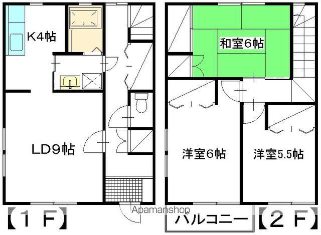 KALMIA(3LDK/1階)の間取り写真