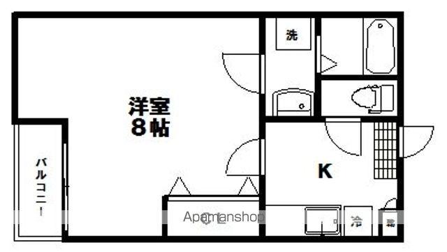ルシェドクレミュ(1K/1階)の間取り写真