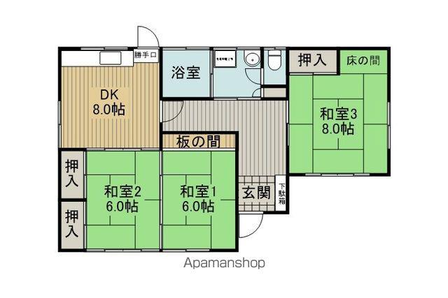 中央本線 下諏訪駅 バス乗車時間：4分 向陽台入口バス停で下車 徒歩1分 1階建 築47年(3DK)の間取り写真