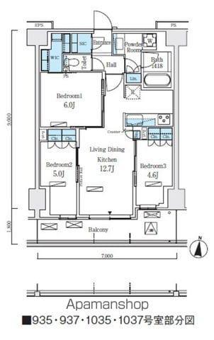 ロイヤルパークス赤羽ノース(3LDK/9階)の間取り写真