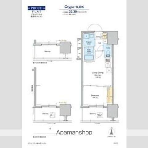 プラウドフラット錦糸町ウエスト(1LDK/8階)の間取り写真